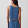Débardeur en denim de gaze de coton