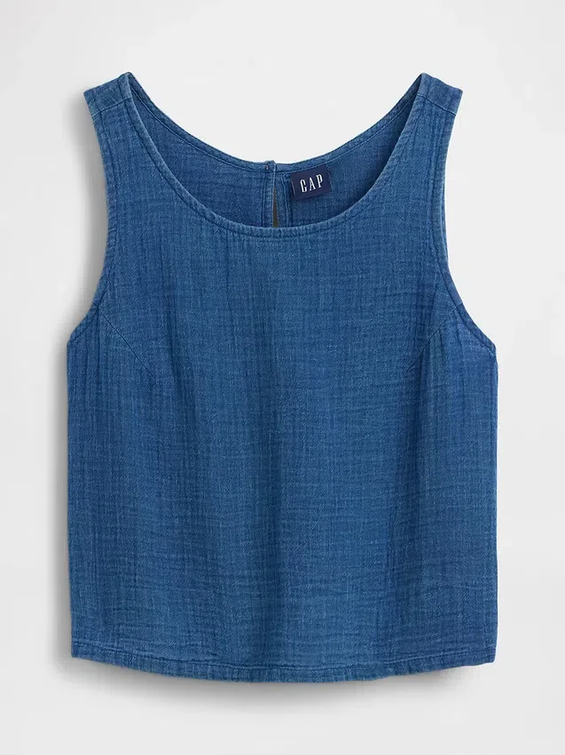 Débardeur en denim de gaze de coton