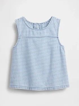 Débardeur en denim vichy pour enfant