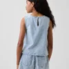 Débardeur en denim vichy pour enfant