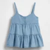 Débardeur en denim à volants pour enfants