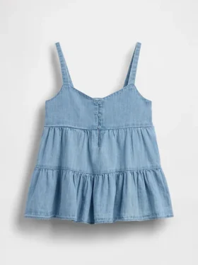 Débardeur en denim à volants pour enfants