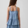 Débardeur en denim à volants pour enfants