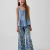 Débardeur en denim à volants pour enfants