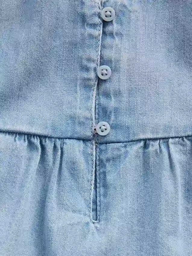 Débardeur en denim à volants pour enfants