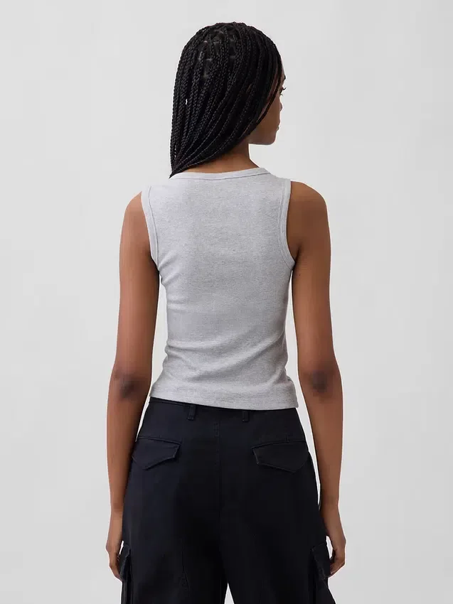 Débardeur à encolure dégagée côtelée