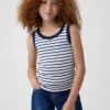 Débardeur enfant à encolure dégagée en maille côtelée