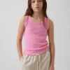 Débardeur enfant à encolure dégagée en maille côtelée