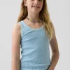 Débardeur enfant à encolure dégagée en maille côtelée