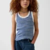 Débardeur enfant à encolure dégagée en maille côtelée
