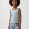 Débardeur enfant à encolure dégagée en maille côtelée