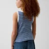 Débardeur enfant à encolure dégagée en maille côtelée