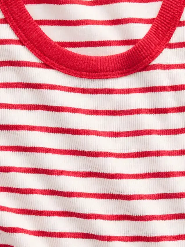 Débardeur enfant à encolure dégagée en maille côtelée