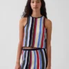 Débardeur-pull à rayures 100 % coton avec encolure dos nu