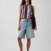 Débardeur-pull à rayures 100 % coton avec encolure dos nu