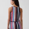 Débardeur-pull à rayures 100 % coton avec encolure dos nu