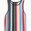 Débardeur-pull à rayures 100 % coton avec encolure dos nu