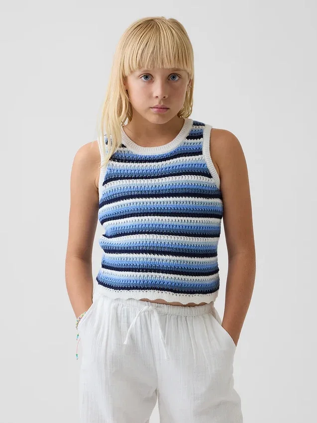 Débardeur rayé en crochet pour enfant