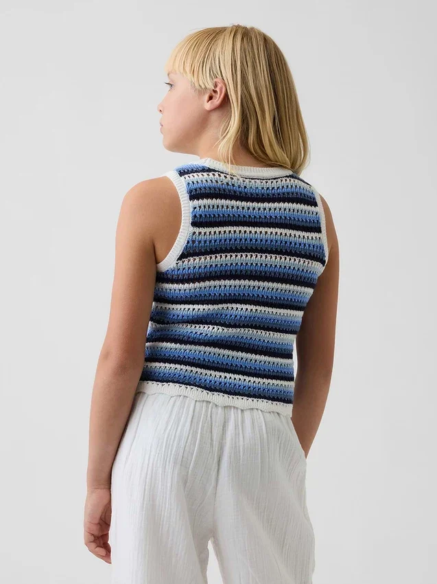 Débardeur rayé en crochet pour enfant