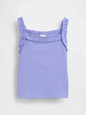 Débardeur-tablier à volants en coton côtelé pour Bébé & Enfant