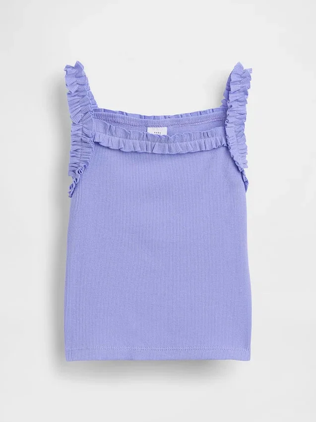 Débardeur-tablier à volants en coton côtelé pour Bébé & Enfant