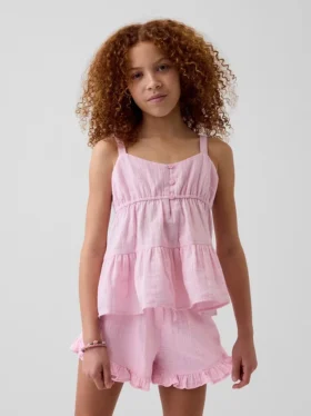 Débardeur à volants en gaze de coton pour enfant