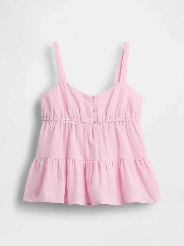 Débardeur à volants en gaze de coton pour enfant