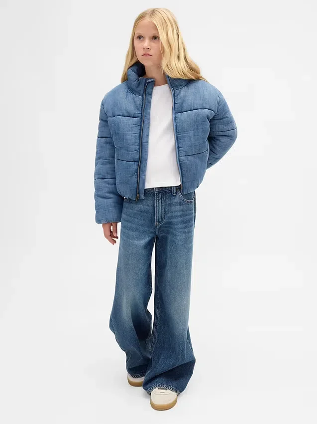 Doudoune en jean doublée douillette pour enfants