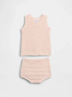 Ensemble bébé avec débardeur au crochet