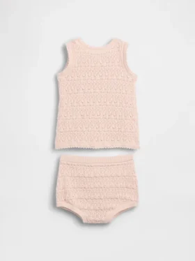 Ensemble bébé avec débardeur au crochet