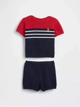 Ensemble bébé avec pull à blocs de couleur