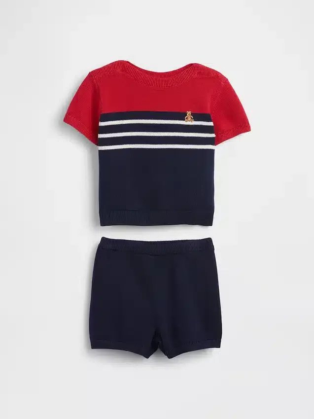 Ensemble bébé avec pull à blocs de couleur