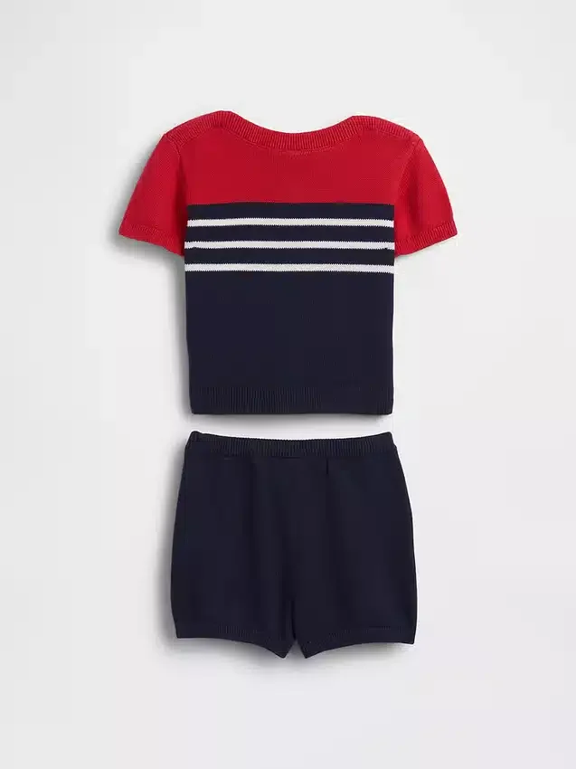 Ensemble bébé avec pull à blocs de couleur