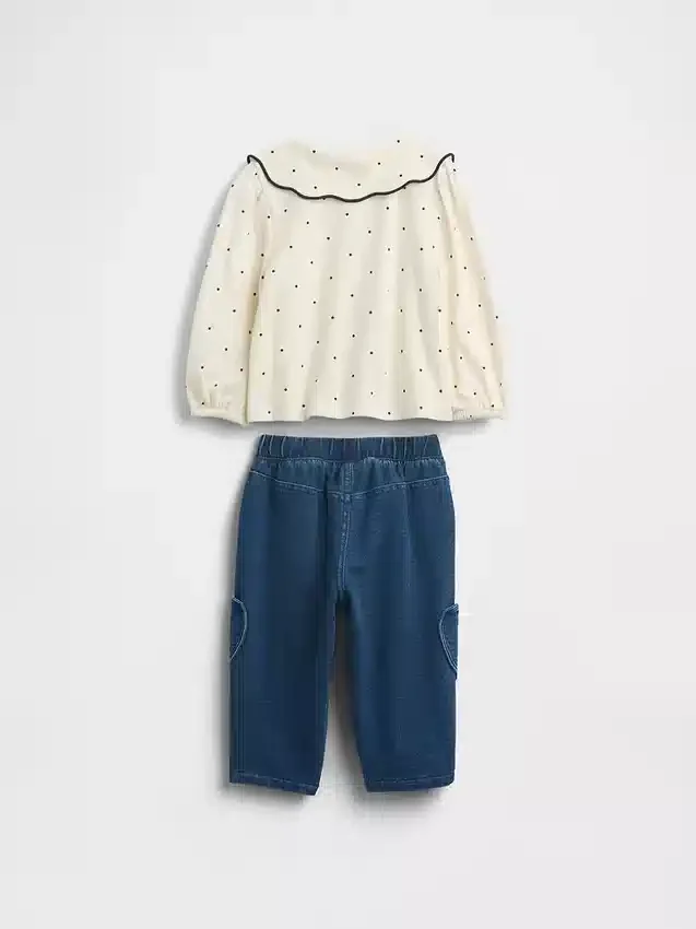 Ensemble bébé composé d’un haut à col et d’un pantalon à enfiler