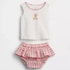 Ensemble bébé : débardeur Brannan Bear et jupe-short à carreaux