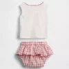 Ensemble bébé : débardeur Brannan Bear et jupe-short à carreaux