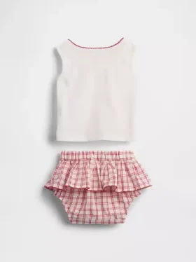 Ensemble bébé : débardeur Brannan Bear et jupe-short à carreaux