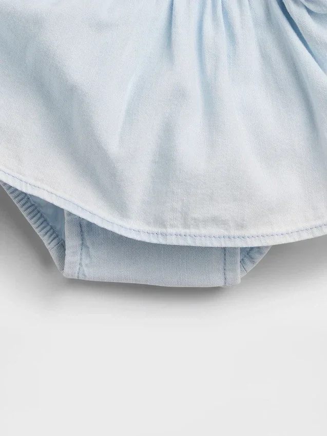 Ensemble bébé en denim avec nœud