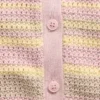 Ensemble bébé : gilet et short en maille rayée au crochet