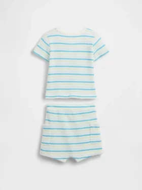 Ensemble bébé Henley en maille gaufrée