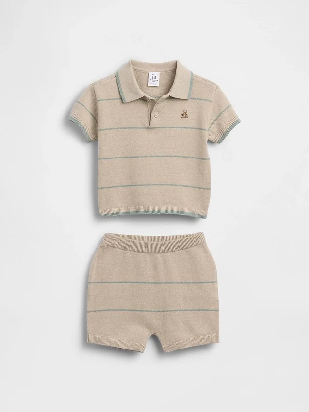 Ensemble bébé polo et short à rayures