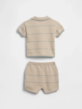 Ensemble bébé polo et short à rayures