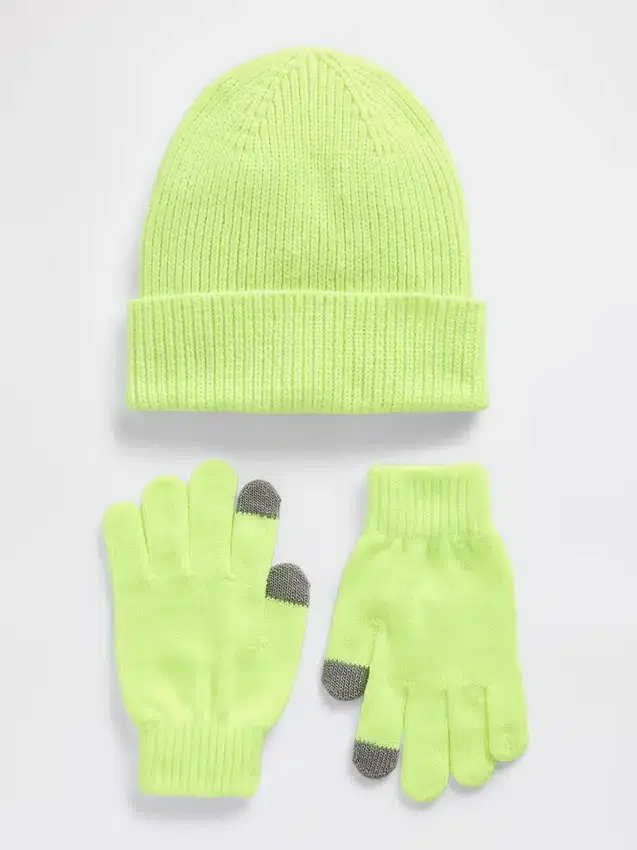 Ensemble bonnet et gants pour enfants