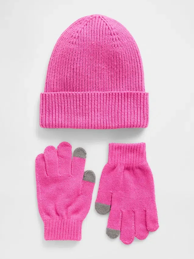Ensemble bonnet et gants pour enfants