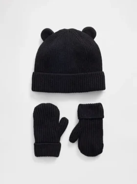 Ensemble bonnet et mitaines CashSoft « Ours » pour Bébé & Enfant