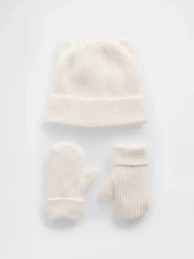 Ensemble bonnet et mitaines CashSoft « Ours » pour Bébé & Enfant