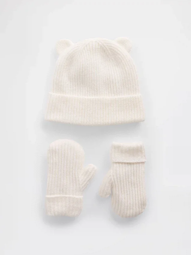 Ensemble bonnet et mitaines CashSoft « Ours » pour Bébé & Enfant
