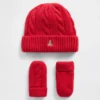 Ensemble bonnet et mitaines en maille torsadée CashSoft pour Bébé & Enfant