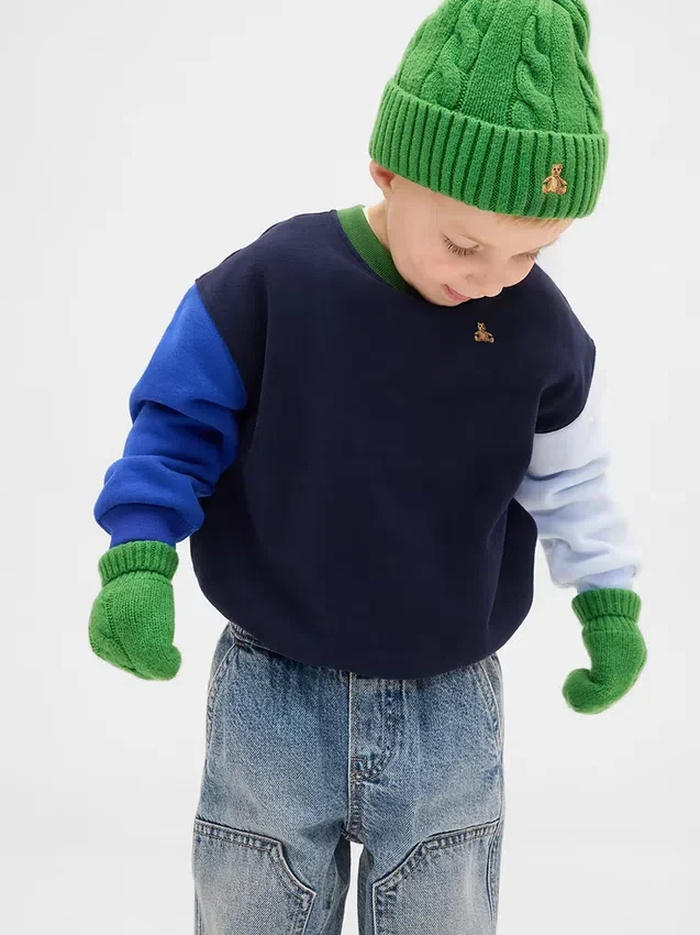 Ensemble bonnet et mitaines en maille torsadée CashSoft pour Bébé & Enfant