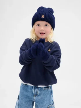 Ensemble bonnet et mitaines en maille torsadée CashSoft pour Bébé & Enfant